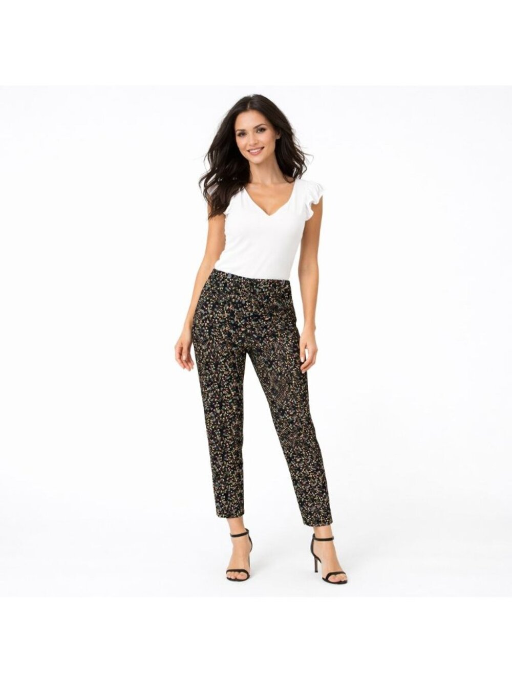 2/$30 Banana Republic Size 12 Multi Colored Floral Print Stretch Pants